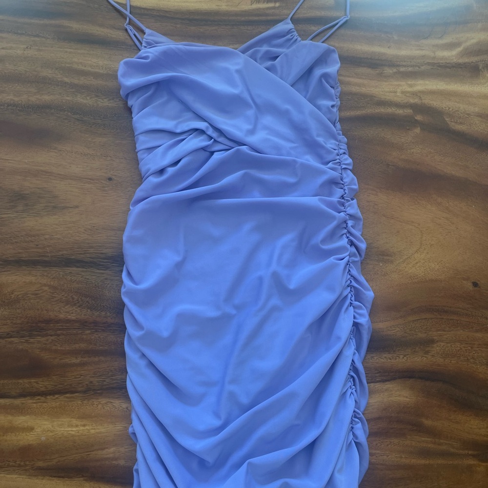 Lucy in the Sky Lavender Ruched Mini Dress